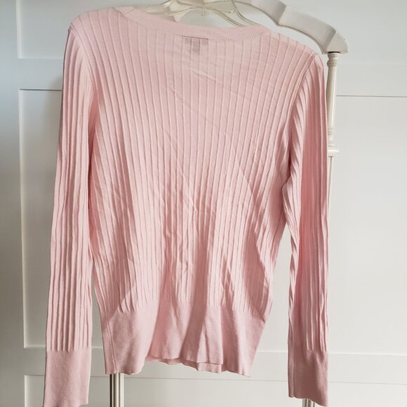 BNWT ANN TAYLOR FACTORY blush rose pink ribbed rayon blend (M) - Picture 3 of 6